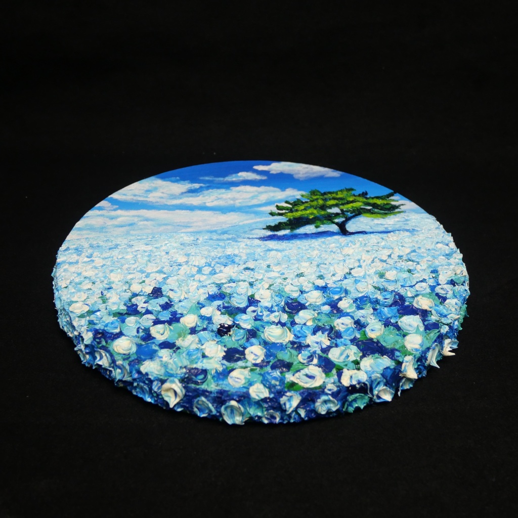 【風の深呼吸】幸運を呼び込む円のアート|油絵 原画|誕生日・新築祝いのギフトにも