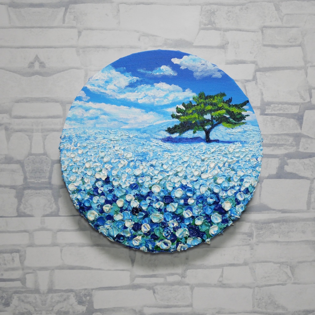 【風の深呼吸】幸運を呼び込む円のアート|油絵 原画|誕生日・新築祝いのギフトにも