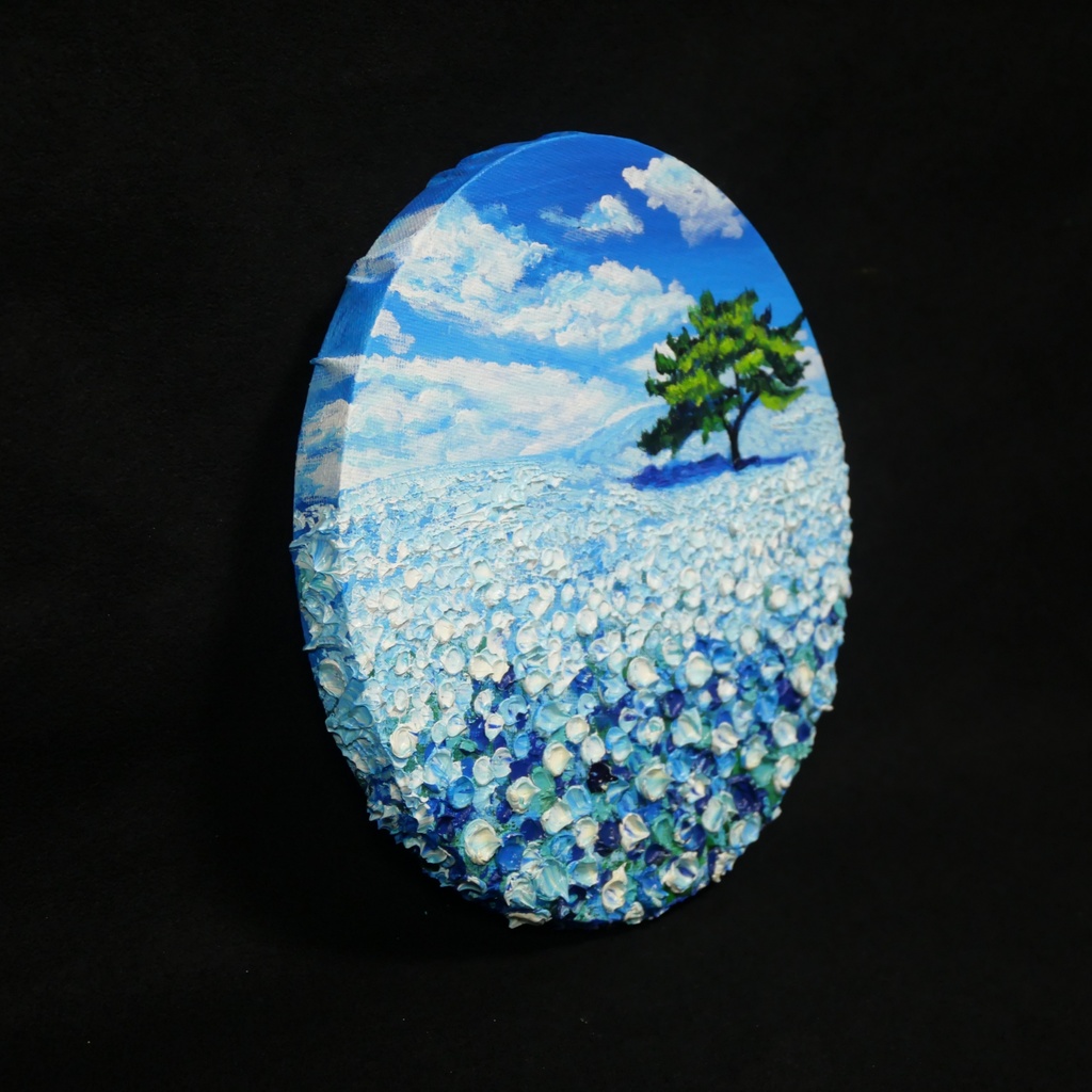 【風の深呼吸】幸運を呼び込む円のアート|油絵 原画|誕生日・新築祝いのギフトにも