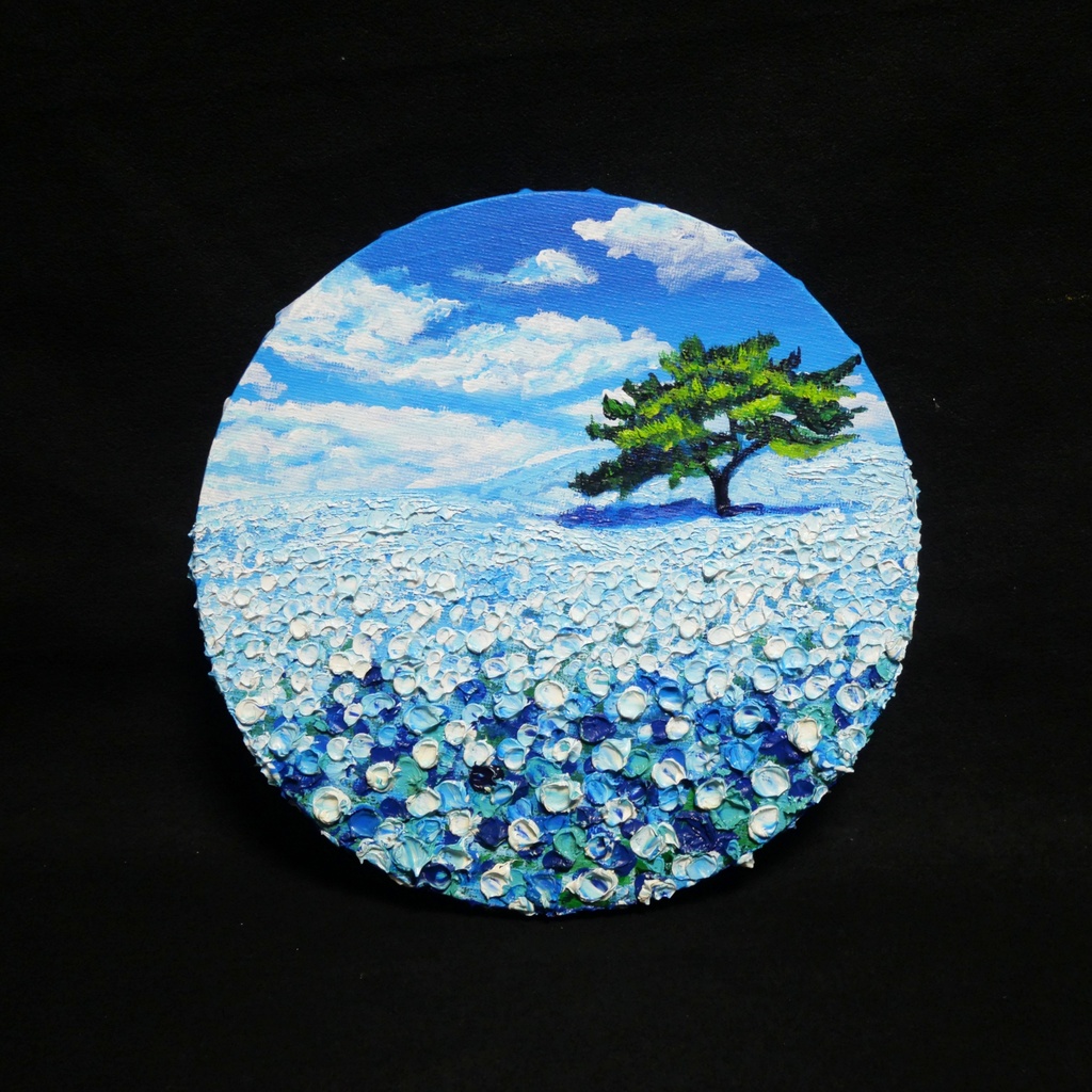 【風の深呼吸】幸運を呼び込む円のアート|油絵 原画|誕生日・新築祝いのギフトにも