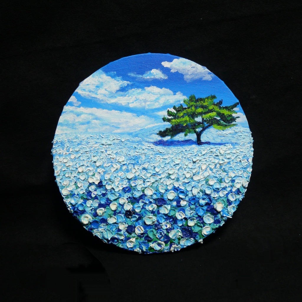 【風の深呼吸】幸運を呼び込む円のアート|油絵 原画|誕生日・新築祝いのギフトにも