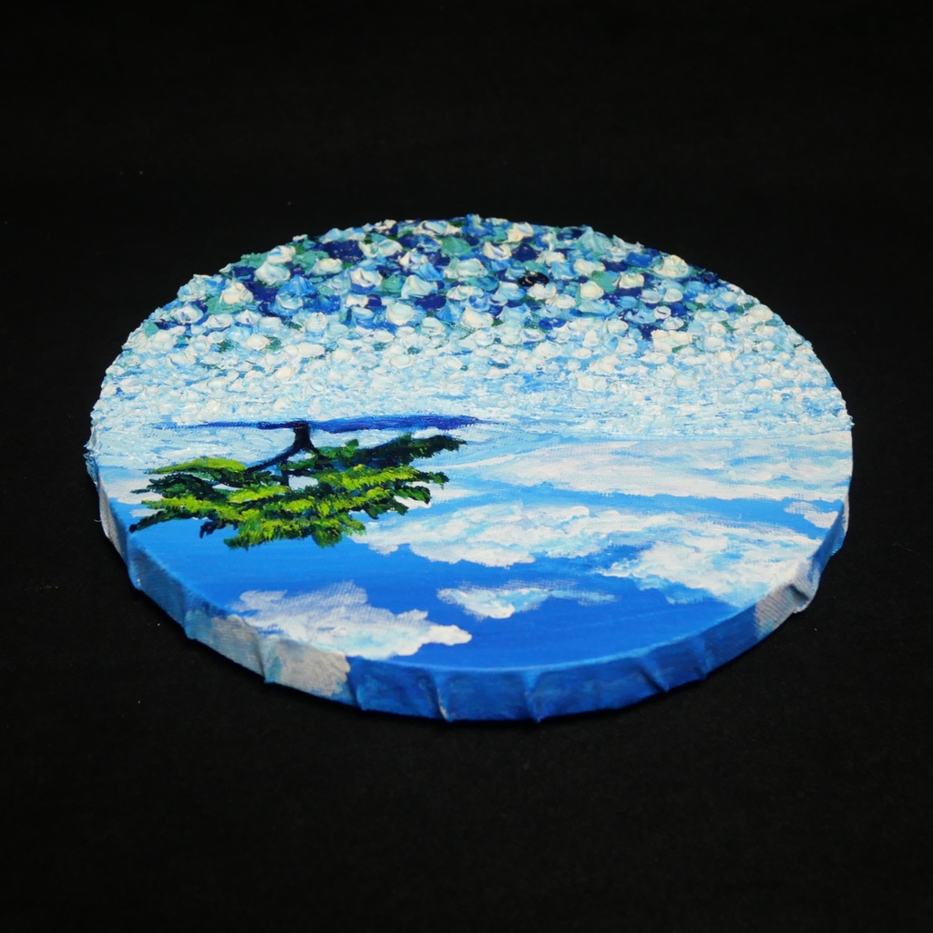 【風の深呼吸】幸運を呼び込む円のアート|油絵 原画|誕生日・新築祝いのギフトにも