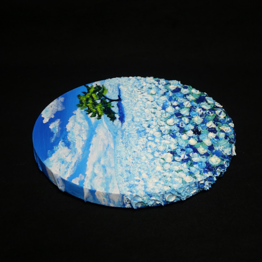 【風の深呼吸】幸運を呼び込む円のアート|油絵 原画|誕生日・新築祝いのギフトにも