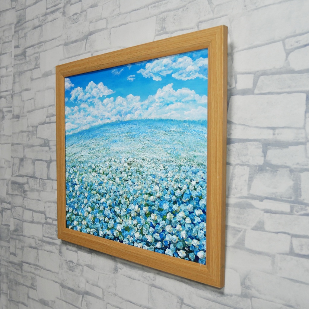 『丘の上の深呼吸』油絵 原画 風景画 母の日ギフト 結婚祝い 新築祝いに 爽やかな空間演出