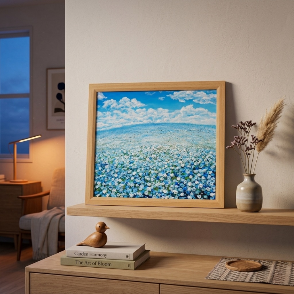 『丘の上の深呼吸』油絵 原画 風景画 母の日ギフト 結婚祝い 新築祝いに 爽やかな空間演出