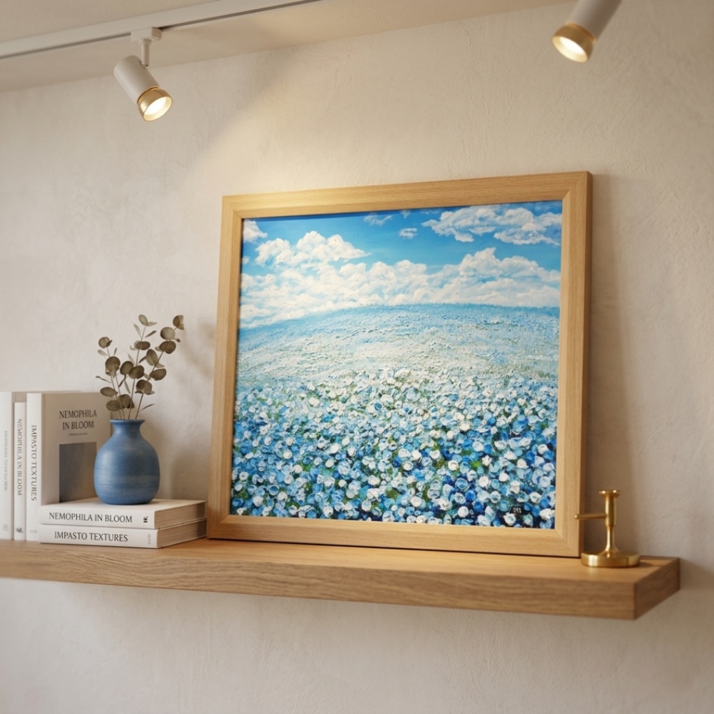 『丘の上の深呼吸』油絵 原画 風景画 母の日ギフト 結婚祝い 新築祝いに 爽やかな空間演出