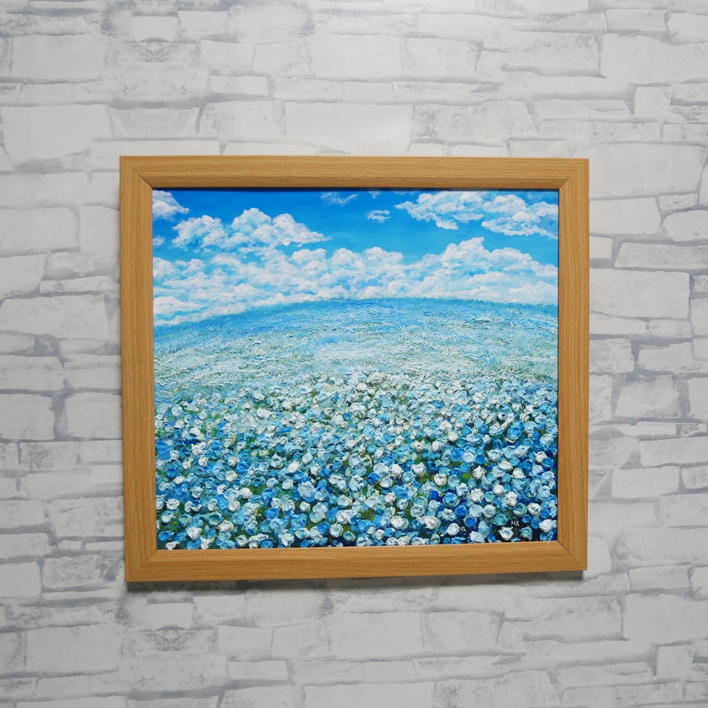 『丘の上の深呼吸』油絵 原画 風景画 母の日ギフト 結婚祝い 新築祝いに 爽やかな空間演出