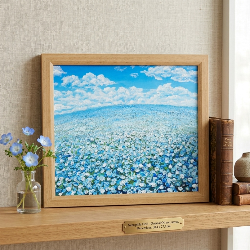 『丘の上の深呼吸』油絵 原画 風景画 母の日ギフト 結婚祝い 新築祝いに 爽やかな空間演出