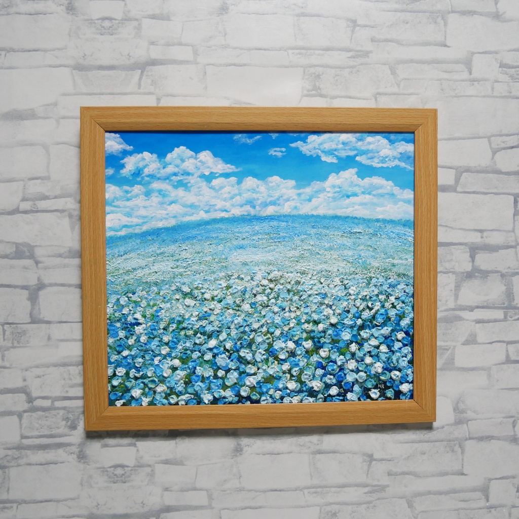 『丘の上の深呼吸』油絵 原画 風景画 母の日ギフト 結婚祝い 新築祝いに 爽やかな空間演出