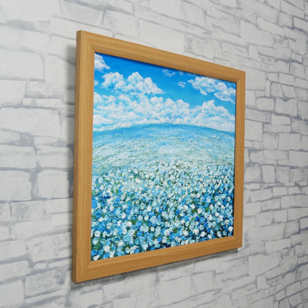 『丘の上の深呼吸』油絵 原画 風景画 母の日ギフト 結婚祝い 新築祝いに 爽やかな空間演出