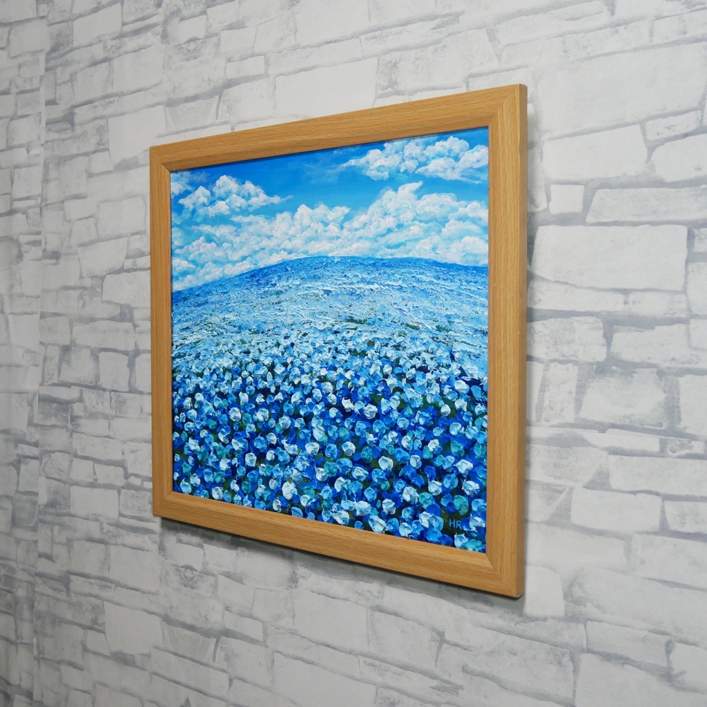 『丘の上の深呼吸』油絵 原画 風景画 母の日ギフト 結婚祝い 新築祝いに 爽やかな空間演出