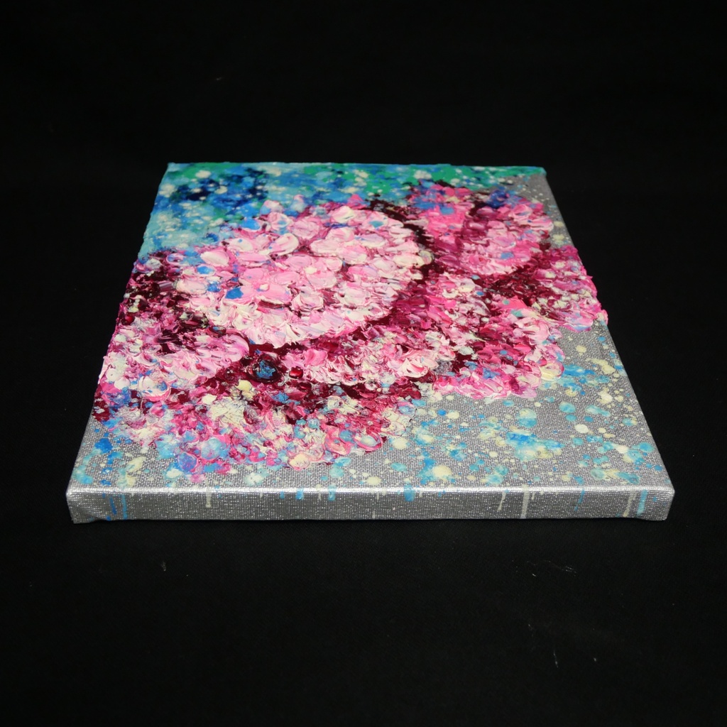 【原画】雨上がりのプレリュード / 紫陽花 油絵 絵画 インテリア アジサイ