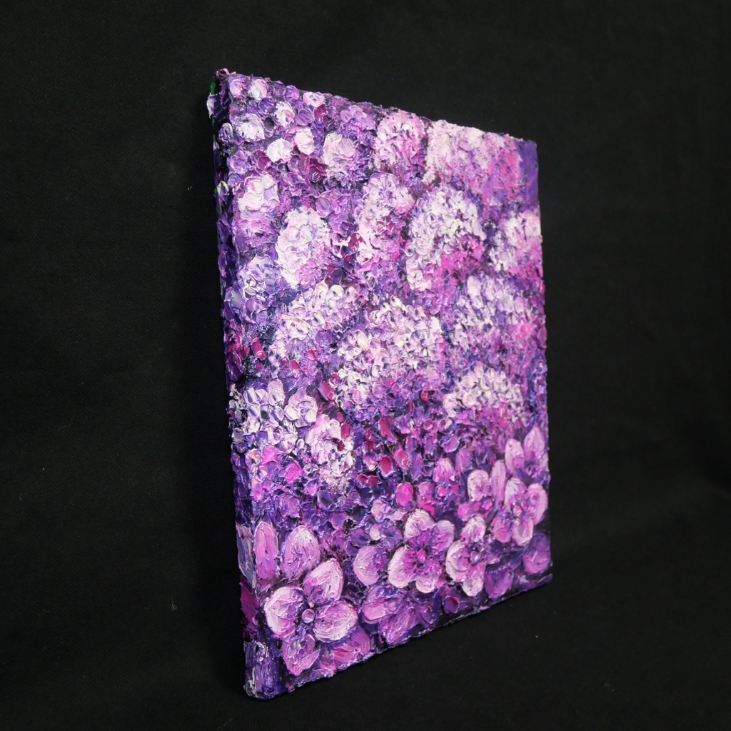 紫陽花 ハンドメイド絵画【永遠に咲く雨の宝石】油絵 原画 初夏 インテリア 壁掛け 花 アジサイ