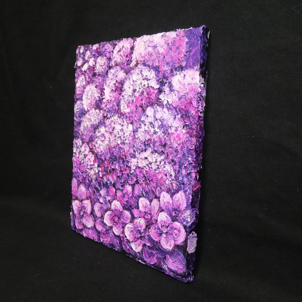 紫陽花 ハンドメイド絵画【永遠に咲く雨の宝石】油絵 原画 初夏 インテリア 壁掛け 花 アジサイ