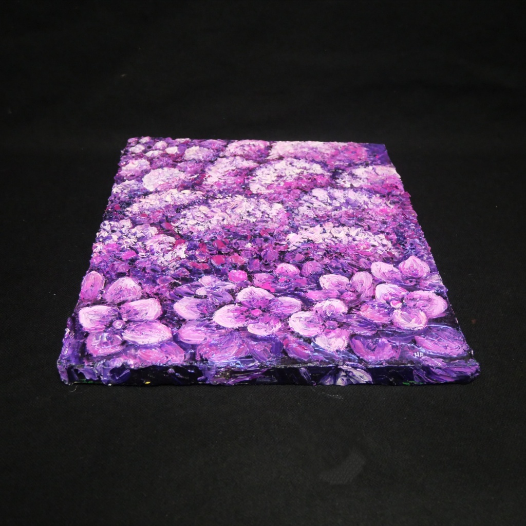 紫陽花 ハンドメイド絵画【永遠に咲く雨の宝石】油絵 原画 初夏 インテリア 壁掛け 花 アジサイ