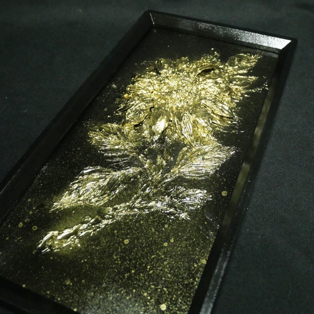 黄金の立体ひまわり 絵画【Eternal Sol】テクスチャーアート 油絵 油彩画 モダンアート 夏インテリア 壁掛け原画
