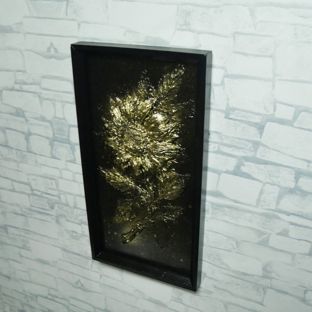 黄金の立体ひまわり 絵画【Eternal Sol】テクスチャーアート 油絵 油彩画 モダンアート 夏インテリア 壁掛け原画