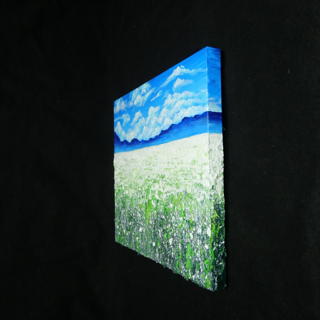 【秋のインテリア】油絵 絵画【エターナル・ホワイト】癒しの風景画 原画 F3号 額無し 壁掛けアート ギフトラッピング対応