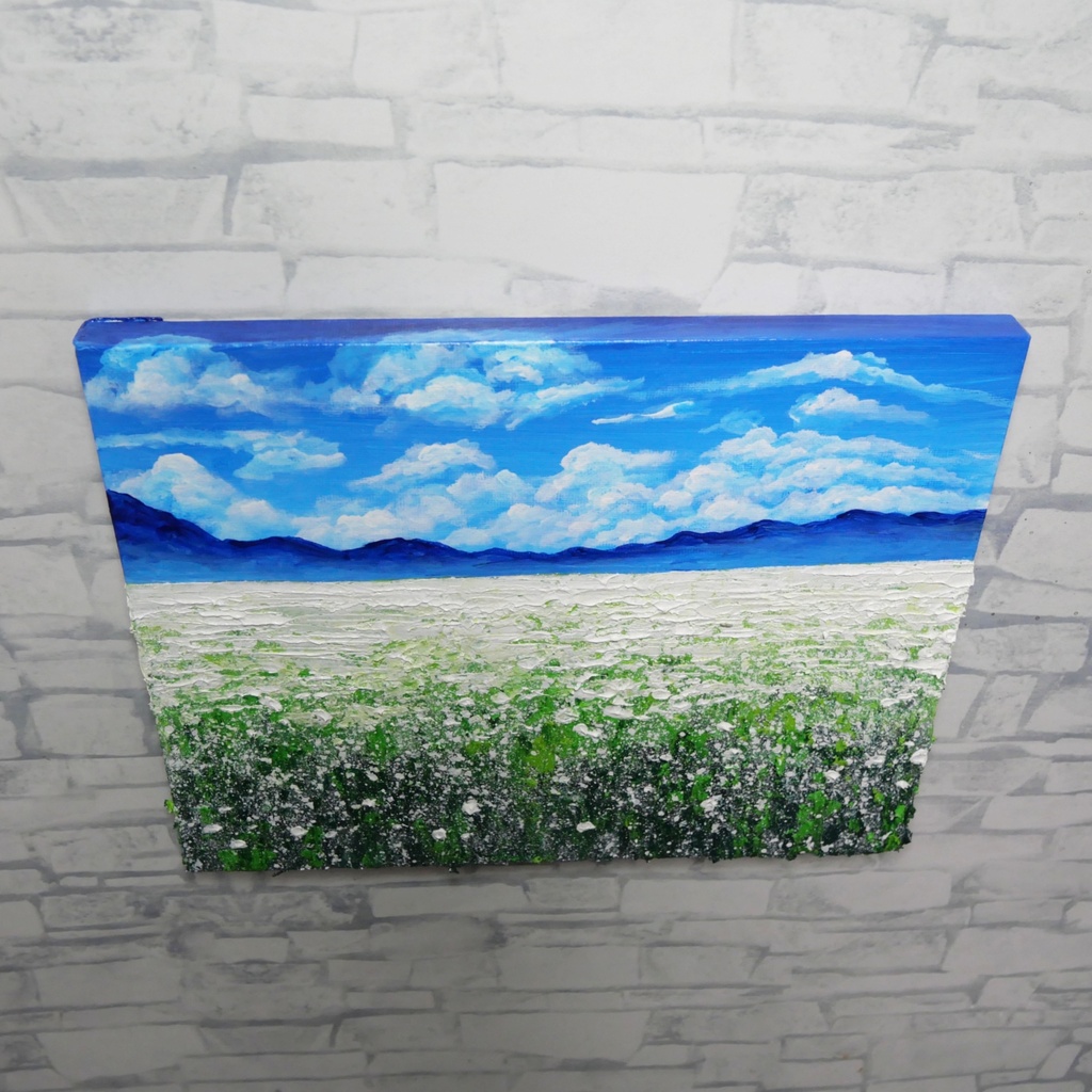 【秋のインテリア】油絵 絵画【エターナル・ホワイト】癒しの風景画 原画 F3号 額無し 壁掛けアート ギフトラッピング対応