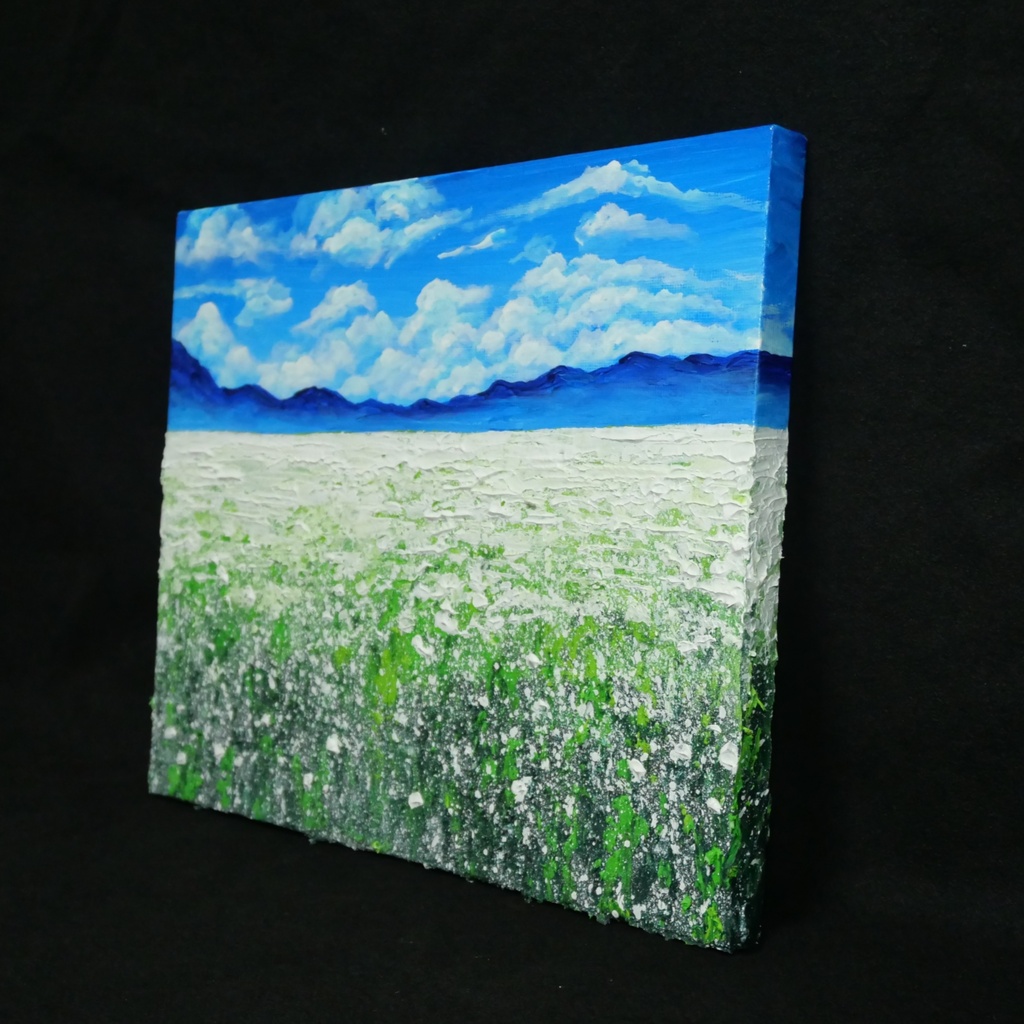 【秋のインテリア】油絵 絵画【エターナル・ホワイト】癒しの風景画 原画 F3号 額無し 壁掛けアート ギフトラッピング対応