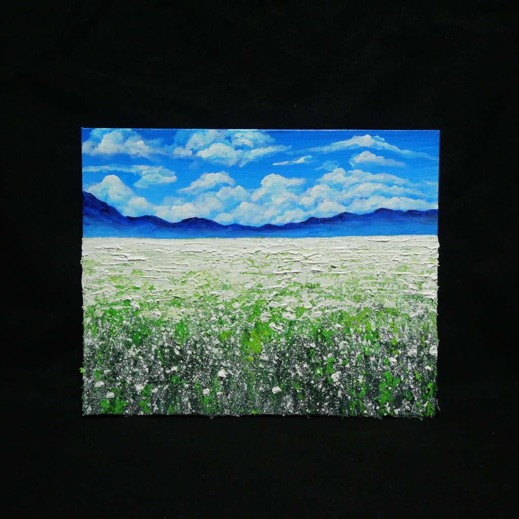 【秋のインテリア】油絵 絵画【エターナル・ホワイト】癒しの風景画 原画 F3号 額無し 壁掛けアート ギフトラッピング対応