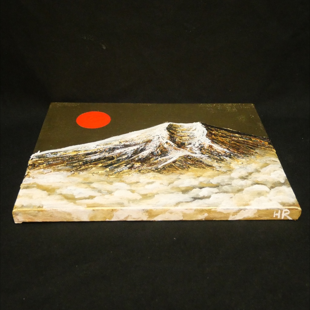 【黄金富士】金運・運気上昇を願う 贅沢な純金色彩の油彩画|開運 富士山 インテリア」