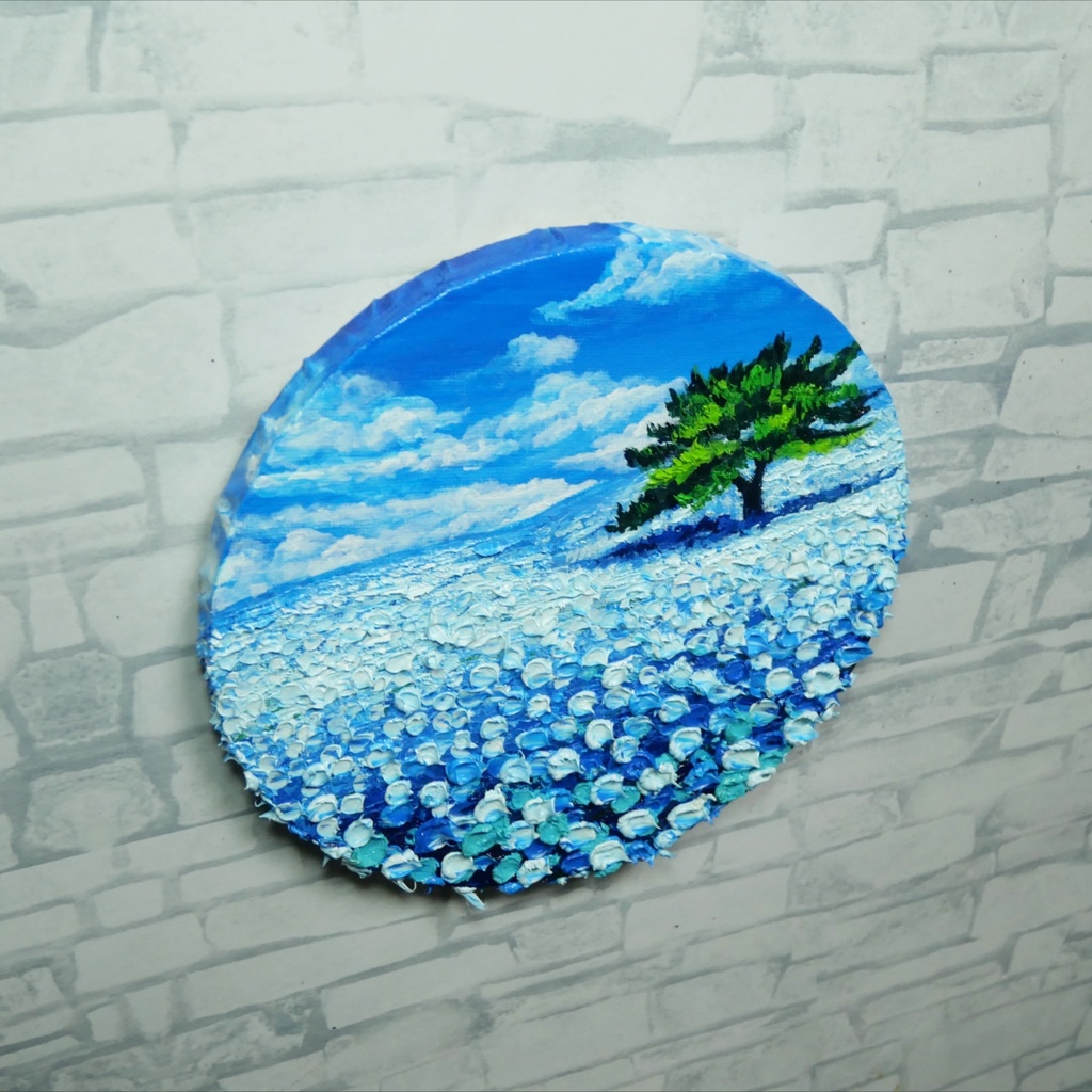【風の深呼吸】幸運を呼び込む円のアート|油絵 原画|誕生日・新築祝いのギフトにも