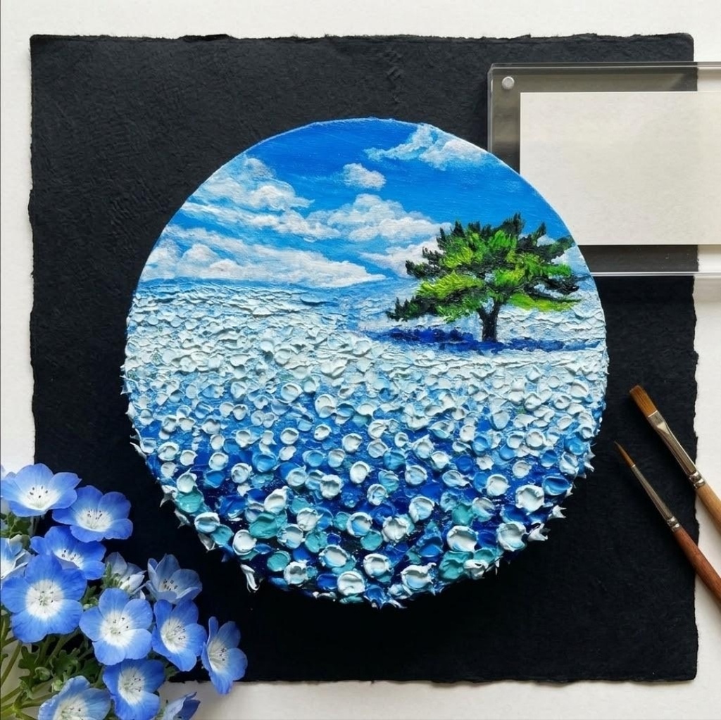 【風の深呼吸】幸運を呼び込む円のアート|油絵 原画|誕生日・新築祝いのギフトにも