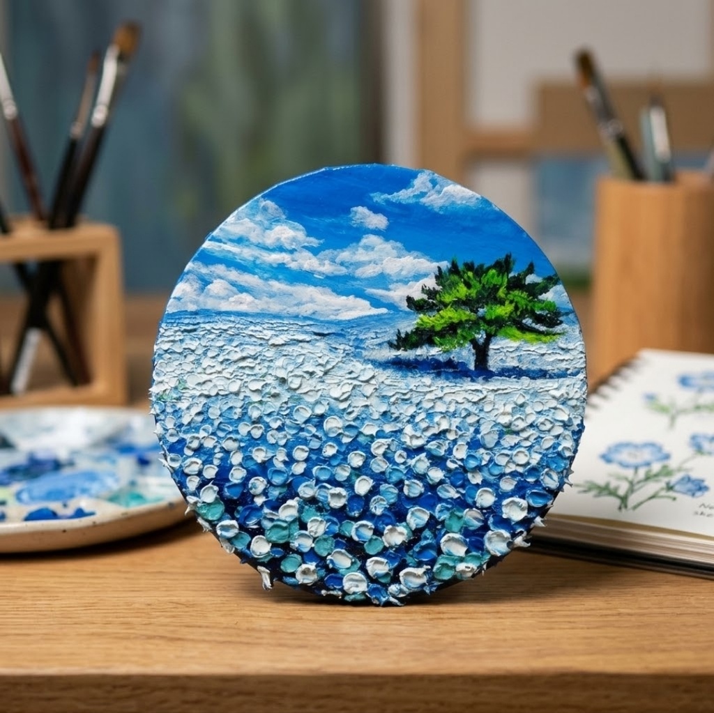 【風の深呼吸】幸運を呼び込む円のアート|油絵 原画|誕生日・新築祝いのギフトにも
