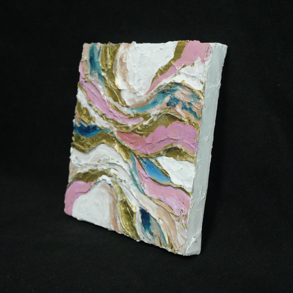 【絵画原画】Pink Marble Luxury(抽象画 / テクスチャーアート アートパネル)