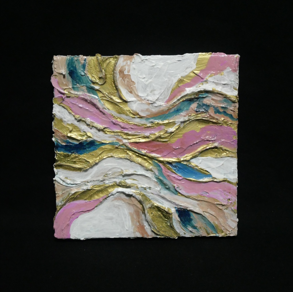 【絵画原画】Pink Marble Luxury(抽象画 / テクスチャーアート アートパネル)