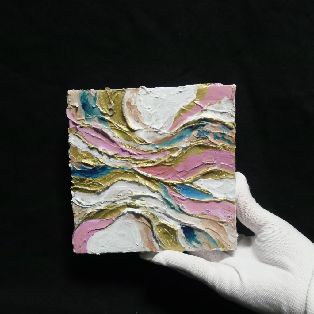 【絵画原画】Pink Marble Luxury(抽象画 / テクスチャーアート アートパネル)