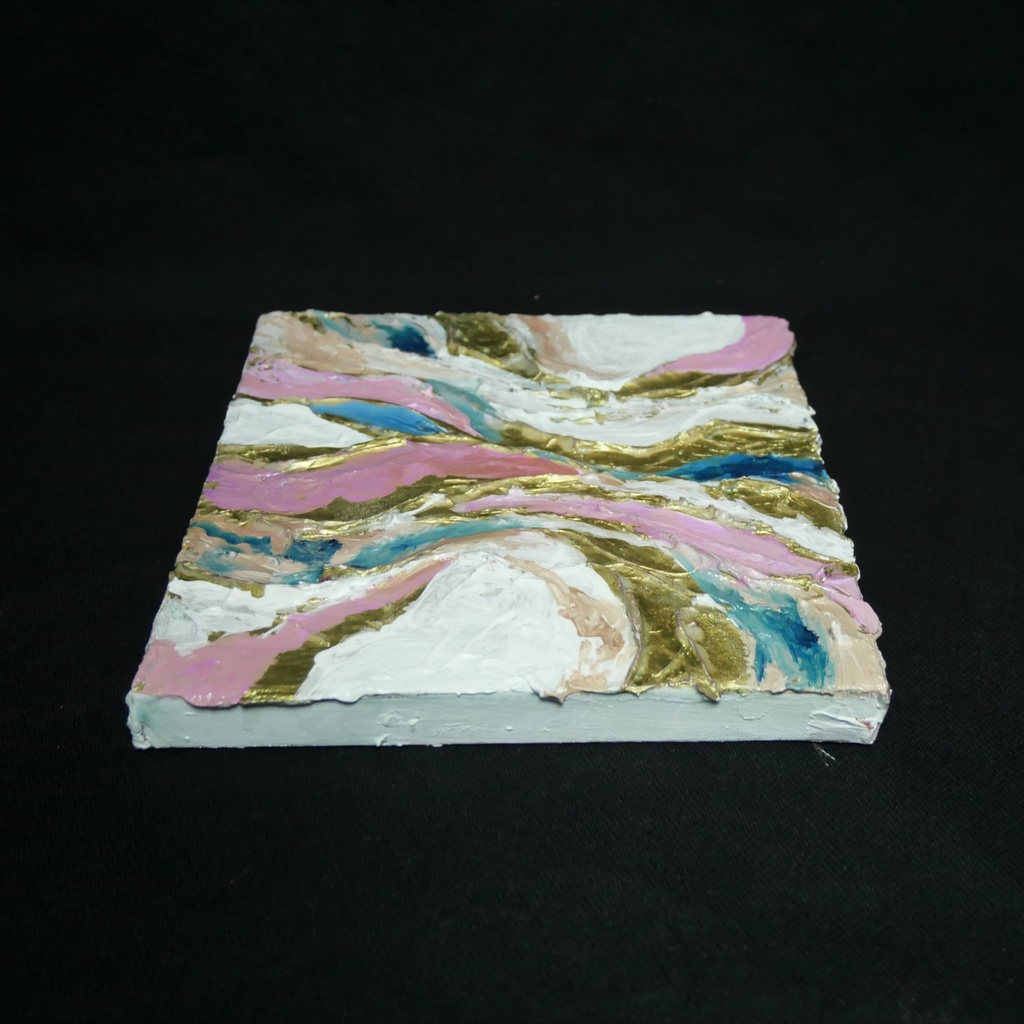 【絵画原画】Pink Marble Luxury(抽象画 / テクスチャーアート アートパネル)