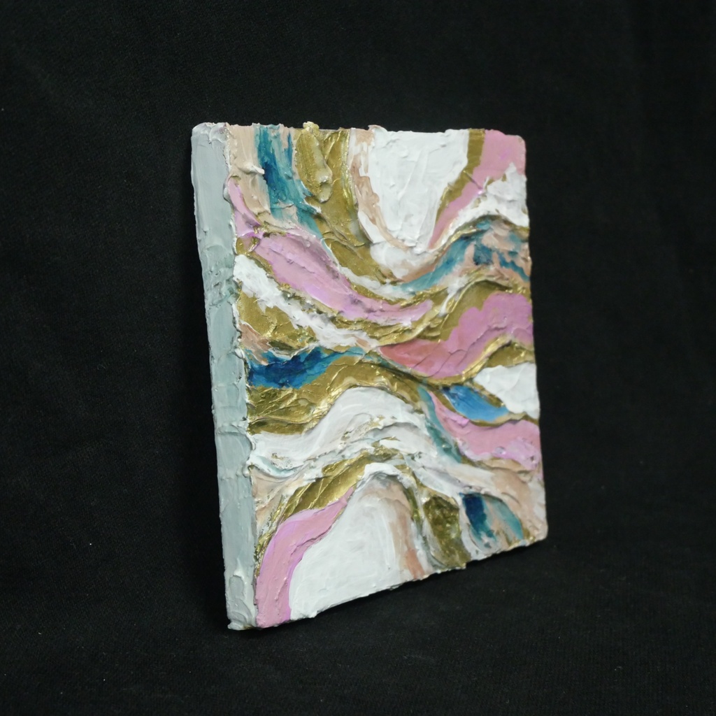 【絵画原画】Pink Marble Luxury(抽象画 / テクスチャーアート アートパネル)