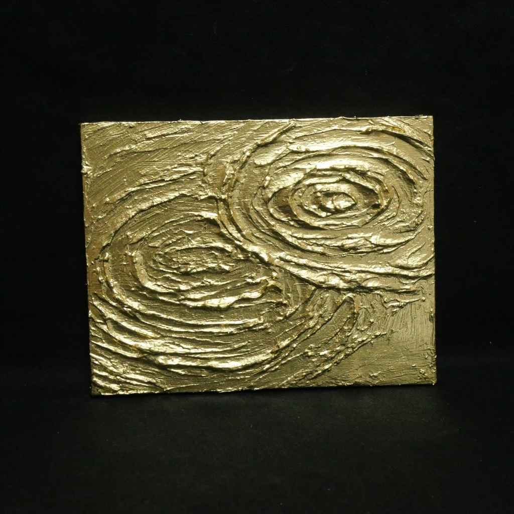 【一点物】金運開運絵画『Ripples of Fortune』モダン抽象画 ゴールド F0号
