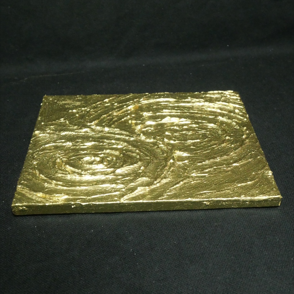 【一点物】金運開運絵画『Ripples of Fortune』モダン抽象画 ゴールド F0号