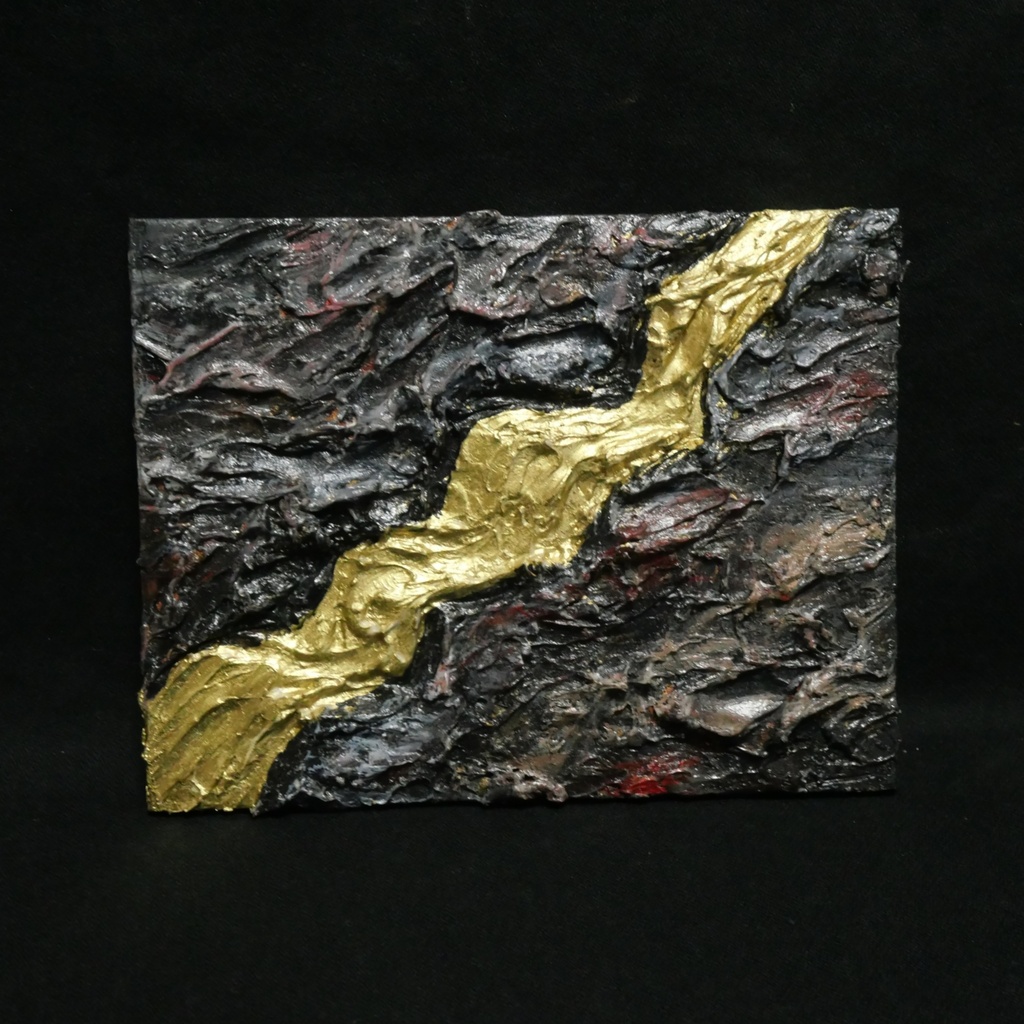 【ギフト対応】原画『Gold Vein』F0号 テクスチャーアート 抽象画 新築祝/結婚祝