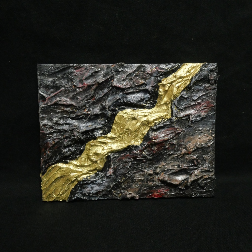 【ギフト対応】原画『Gold Vein』F0号 テクスチャーアート 抽象画 新築祝/結婚祝