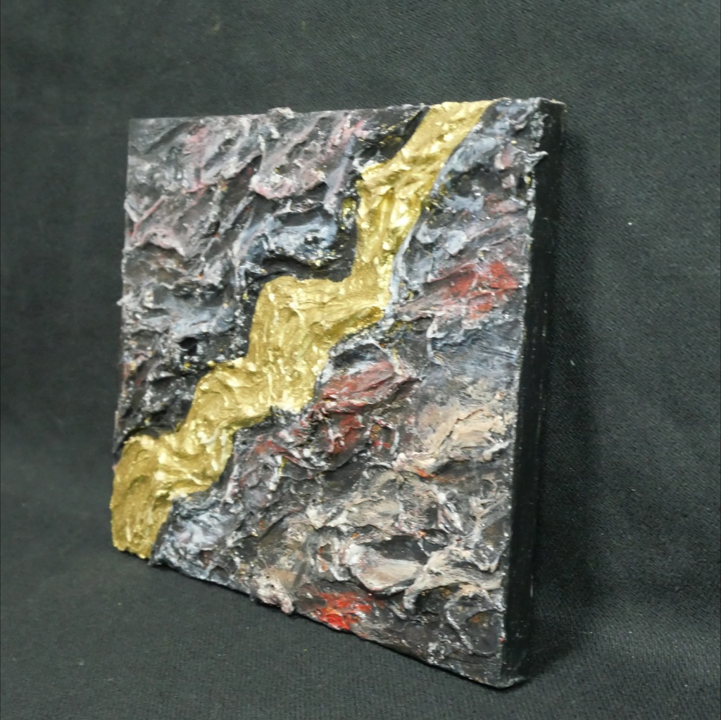 【ギフト対応】原画『Gold Vein』F0号 テクスチャーアート 抽象画 新築祝/結婚祝