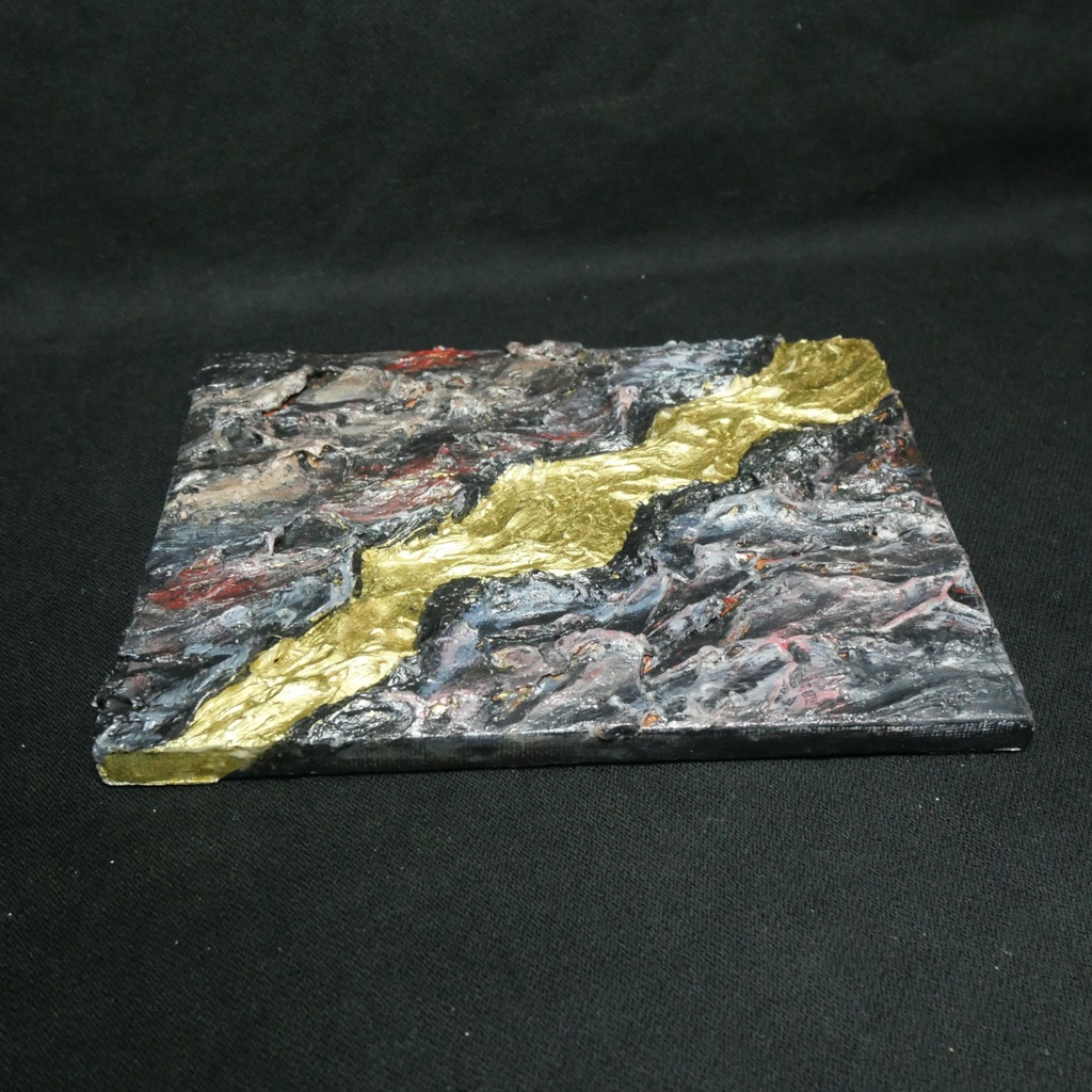 【ギフト対応】原画『Gold Vein』F0号 テクスチャーアート 抽象画 新築祝/結婚祝