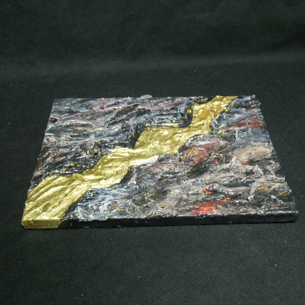 【ギフト対応】原画『Gold Vein』F0号 テクスチャーアート 抽象画 新築祝/結婚祝