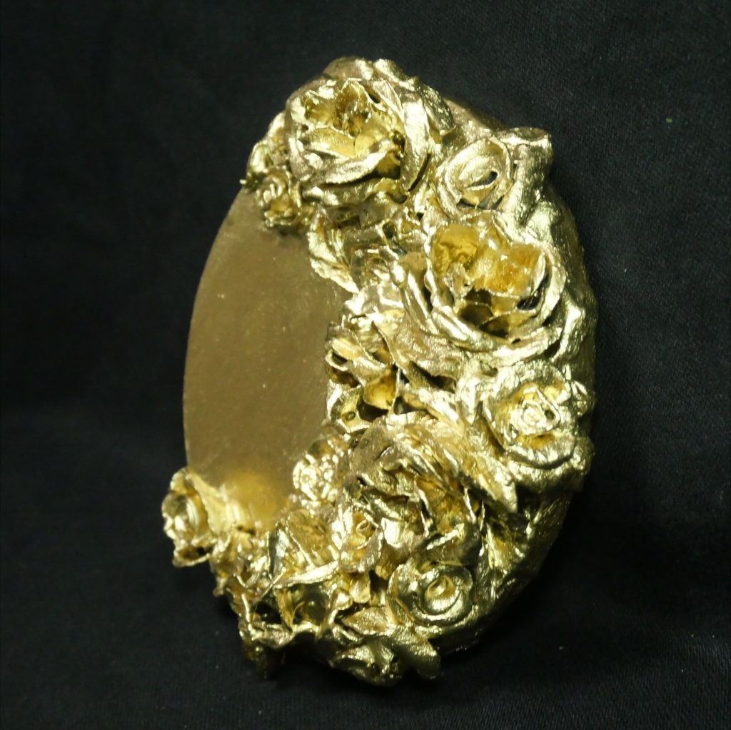 【満ちる黄金】運命を呼び込む薔薇のリース / テクスチャーアート ゴールド 抽象画 モダンインテリア 壁掛け