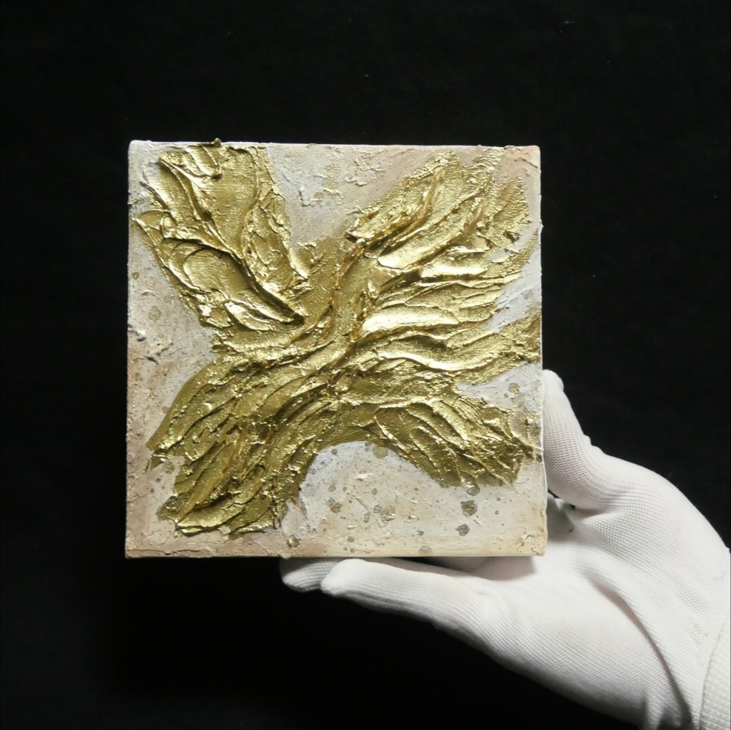 【Golden Vortex - 繁栄の渦 -】高級感溢れるゴールド3Dテクスチャーアート