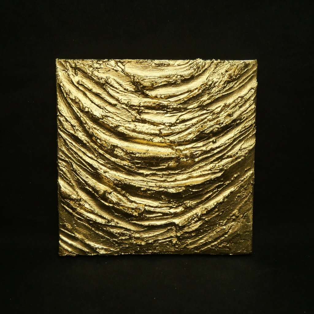 【原画・一点物】油絵 抽象画 テクスチャーアート『Golden Vortex(黄金の渦)』モダン アートパネル 壁掛けインテリア ギフトラッピング対応