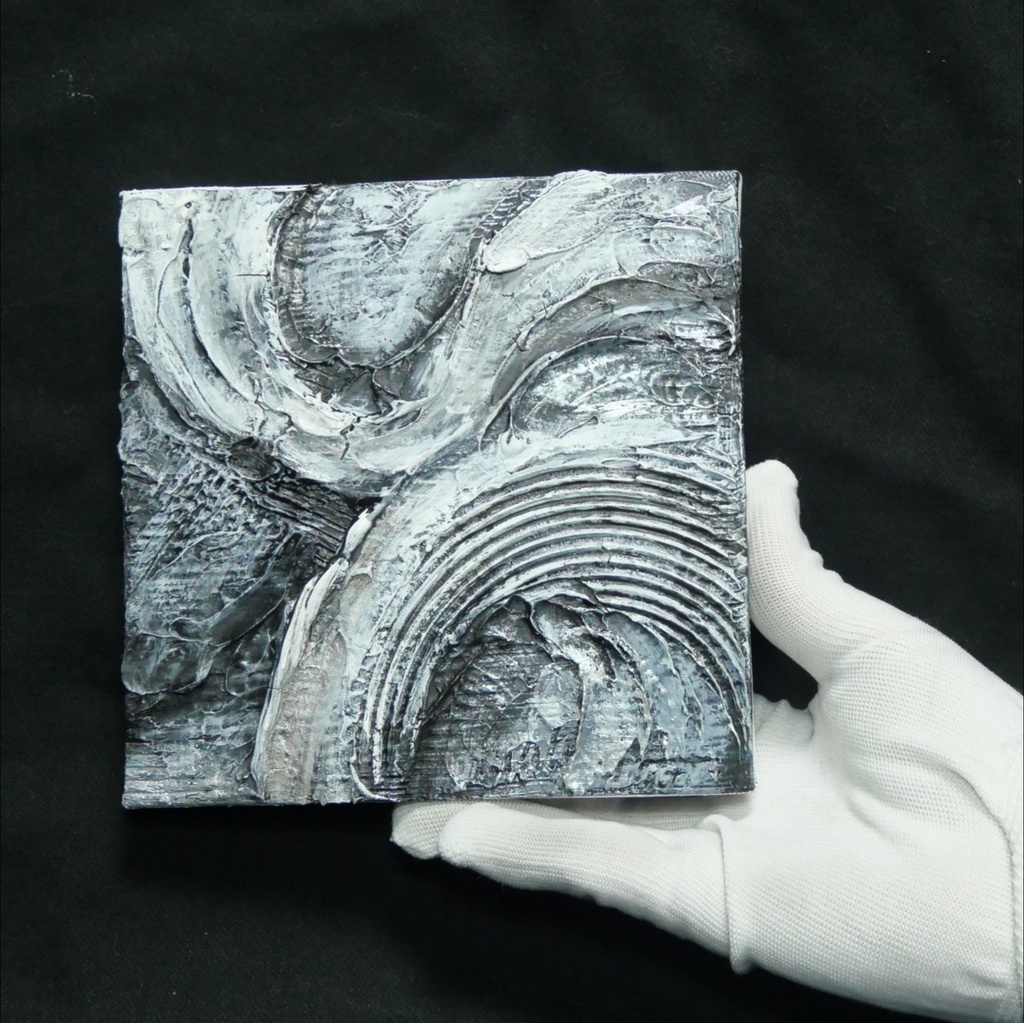 【原画】『静寂の象徴』抽象画・テクスチャーアート・油絵(壁掛けアートパネル・インテリア)