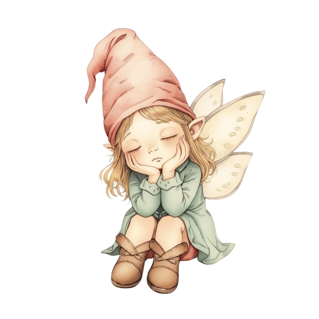 水彩風 森や草木の妖精シリーズ イラストセット(全10種)|アンティーク調・可愛い森の妖精クリップアート(PNG)