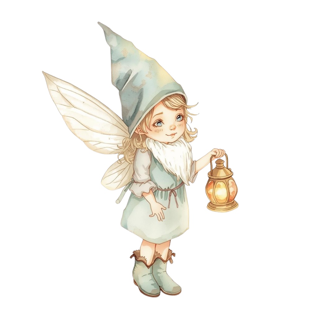 水彩風 森や草木の妖精シリーズ イラストセット(全10種)|アンティーク調・可愛い森の妖精クリップアート(PNG)