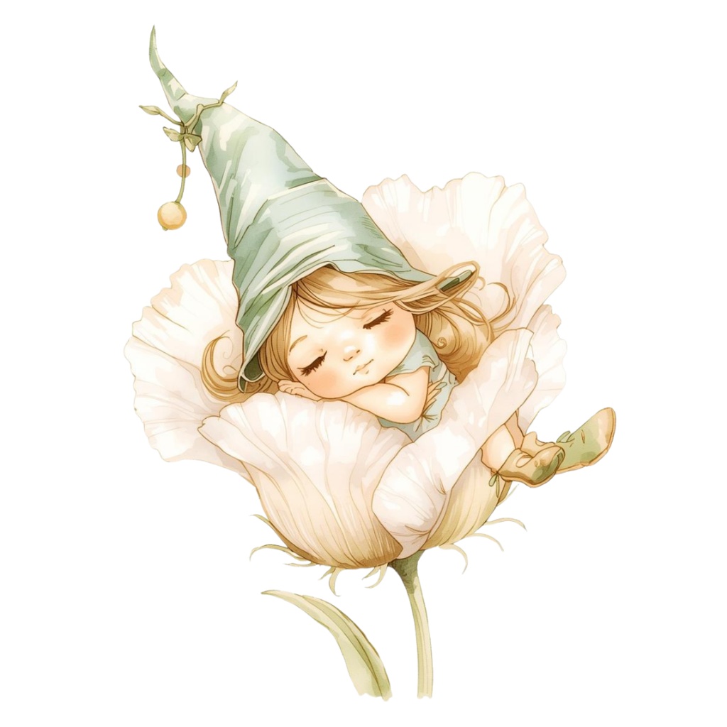 水彩風 森や草木の妖精シリーズ イラストセット(全10種)|アンティーク調・可愛い森の妖精クリップアート(PNG)