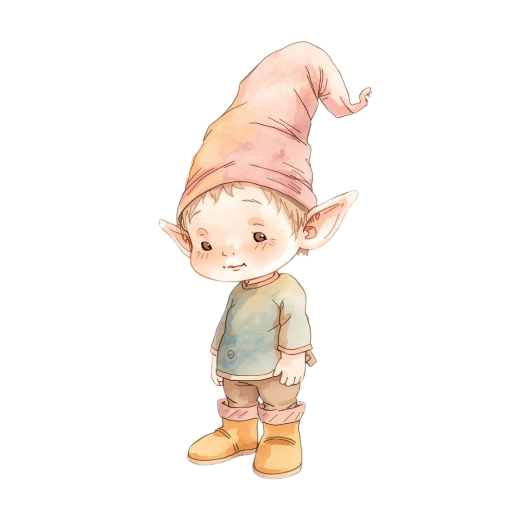 水彩風 森や草木の妖精シリーズ イラストセット(全10種)|アンティーク調・可愛い森の妖精クリップアート(PNG)