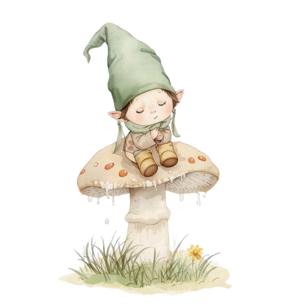 水彩風 森や草木の妖精シリーズ イラストセット(全10種)|アンティーク調・可愛い森の妖精クリップアート(PNG)